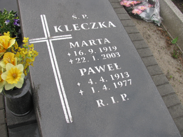 Paweł Kleczka 1913 Zabrze Kończyce - Grobonet - Wyszukiwarka osób pochowanych