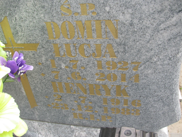 Lucja Domin 1927 Zabrze Kończyce - Grobonet - Wyszukiwarka osób pochowanych