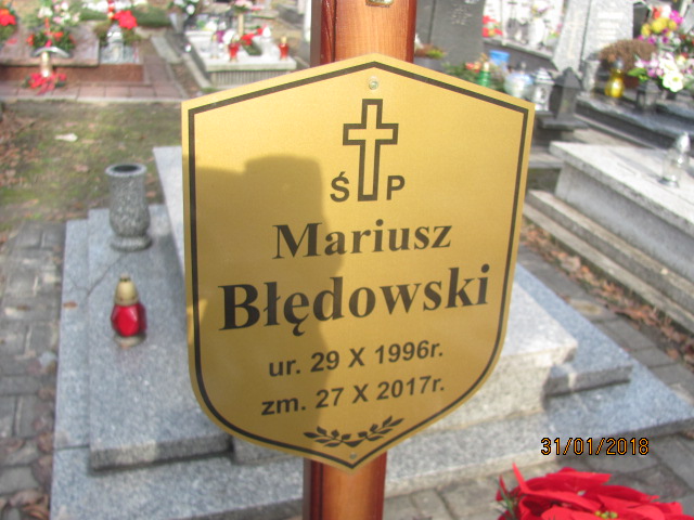 Mariusz Błędowski 1996 Zabrze Kończyce - Grobonet - Wyszukiwarka osób pochowanych